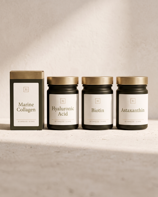 The Beauty Stack, four olive ink packs in a row
